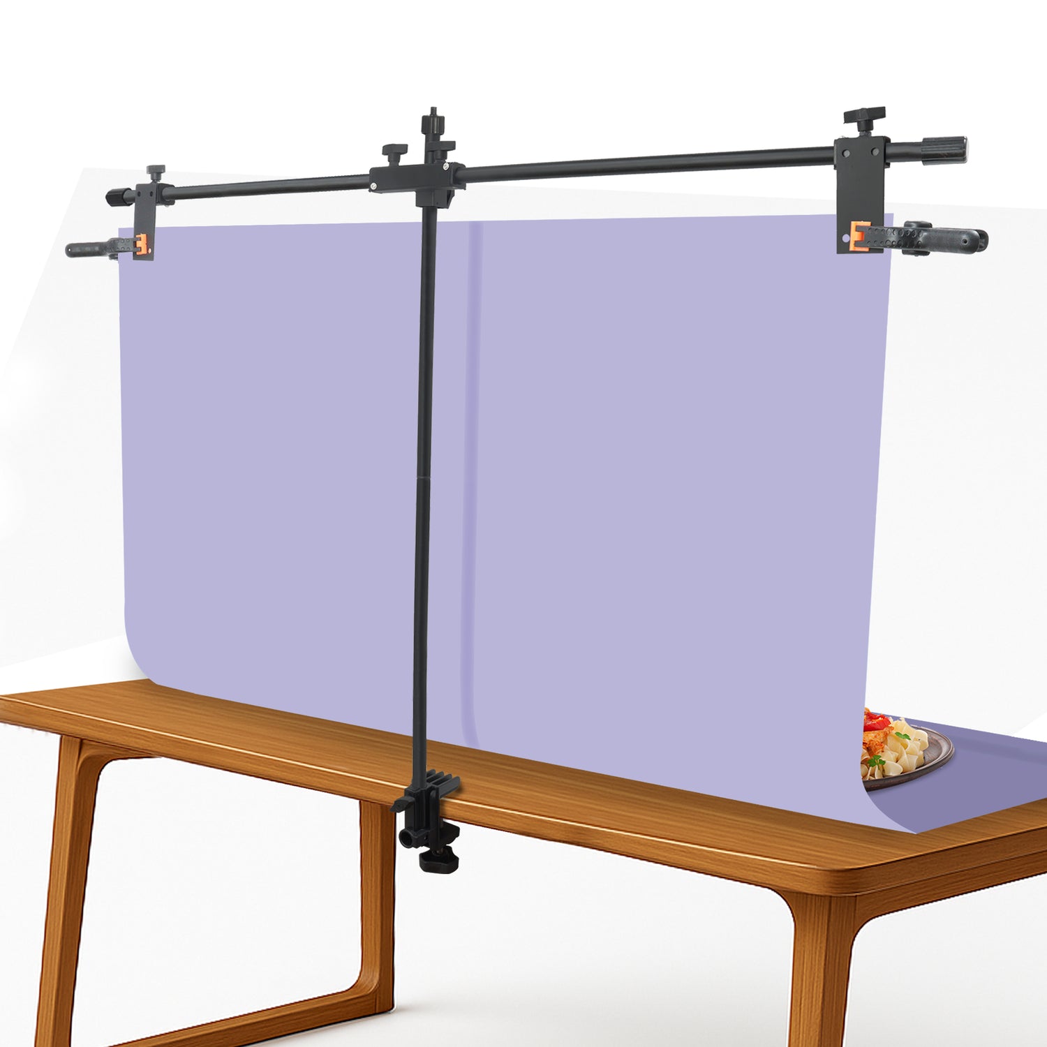 ISOMARS Backdrop Stand, Background Sheet Holder Stand, T-Shape Backdrop Stand, 33 inches Height & 41 inches Length, Table Holding C clamp, Adjustable Height and Backdrop, Phtography Stand