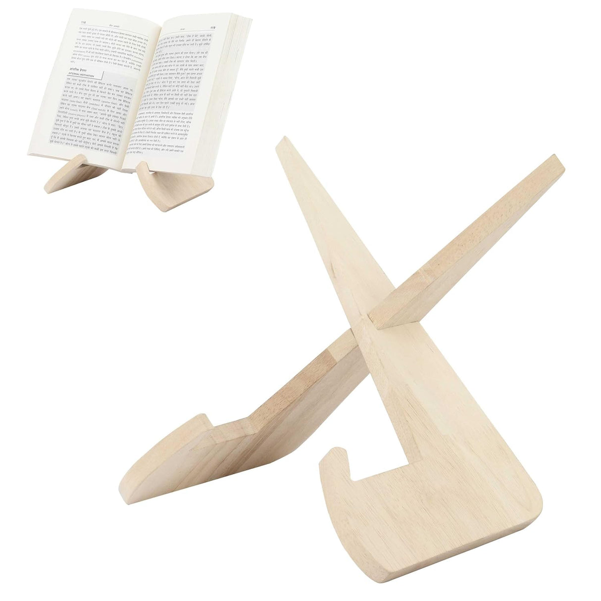 Isomars Detachable Wooden Book Stand for Hands Free Reading | Easy to Carry Portable Design