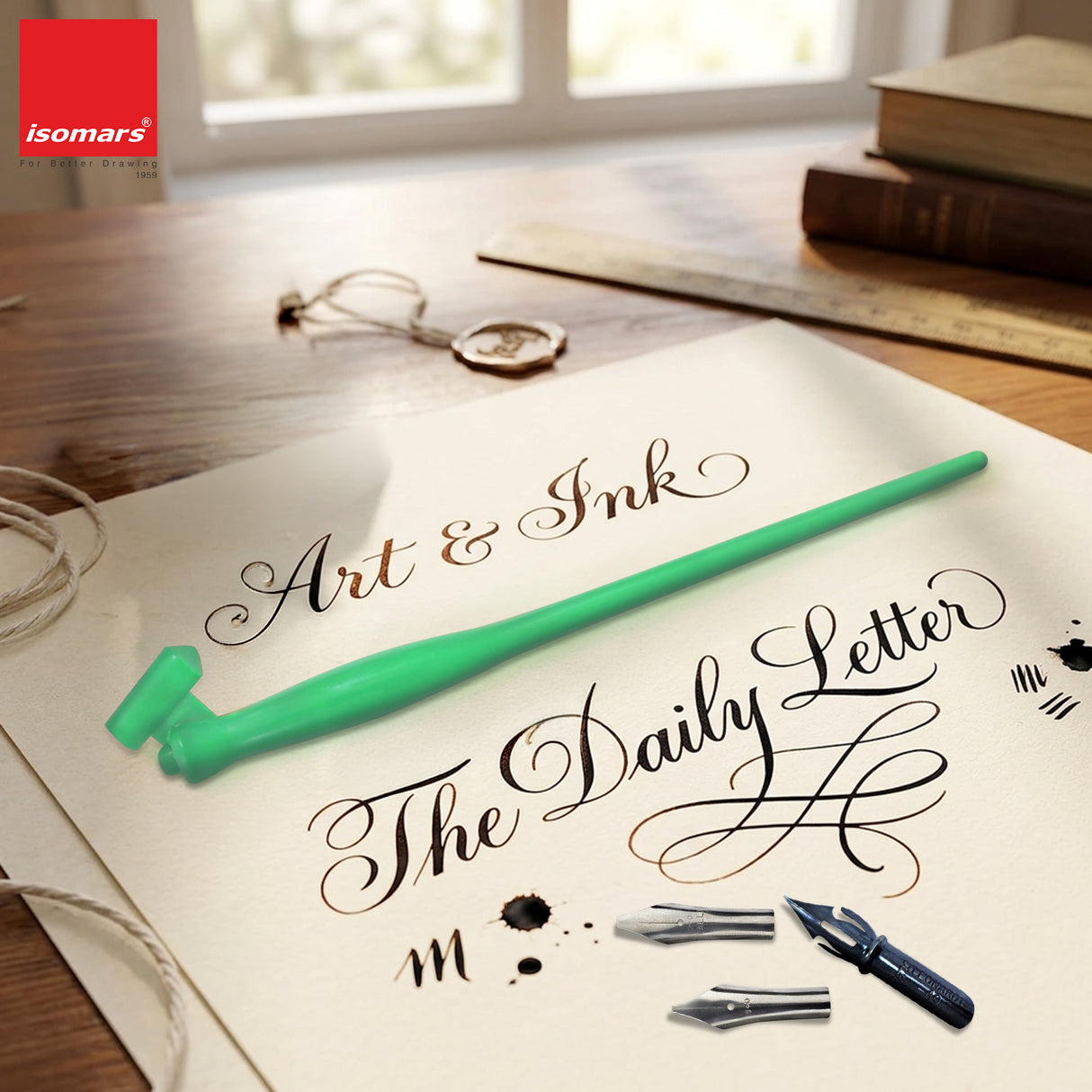 Plastic Holder Set (Oblique & Straight) with 2 Calligraphy & 1 Flex Nib