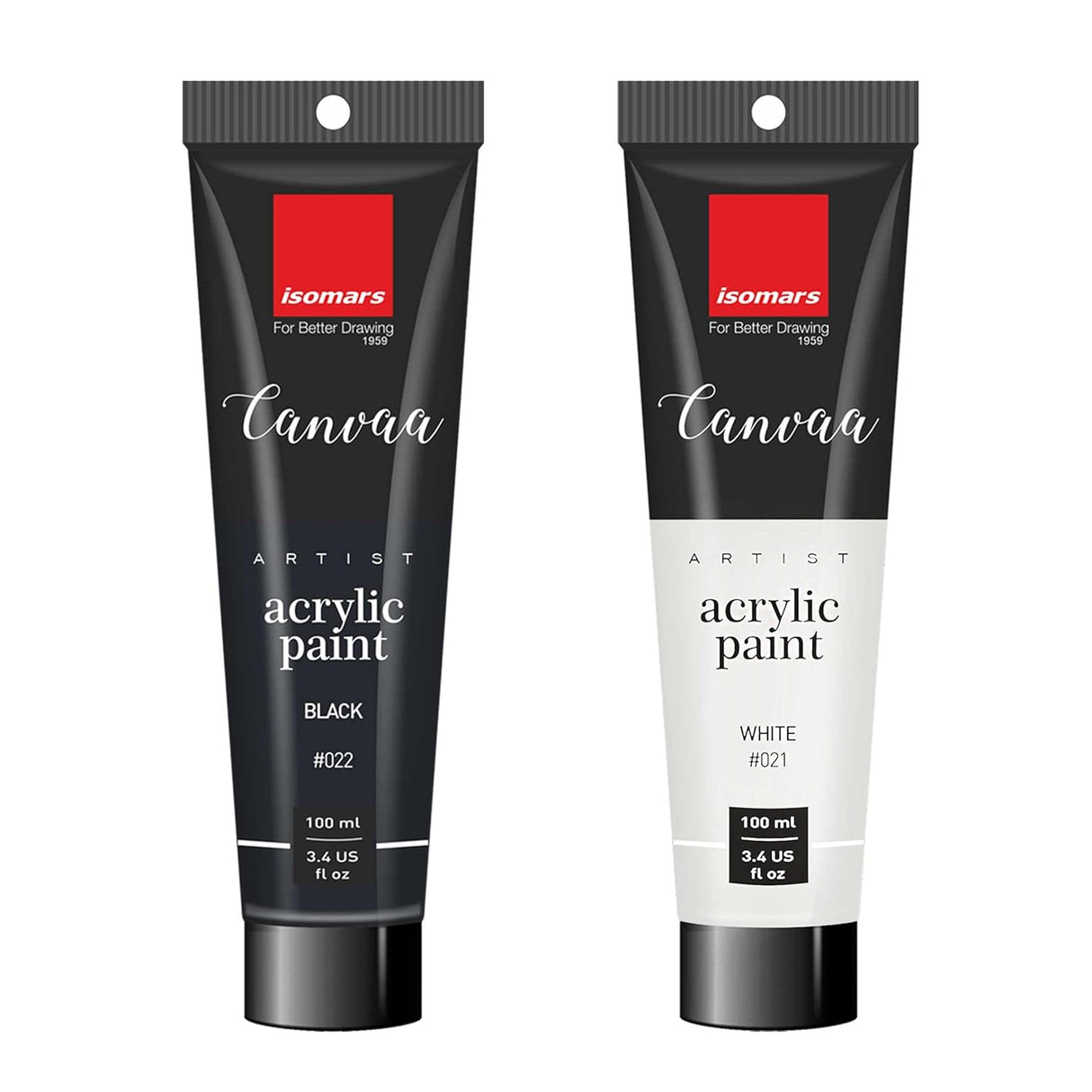 Isomars Black & White Acrylic Paint Combo - 100ml - ARTIST SERIES