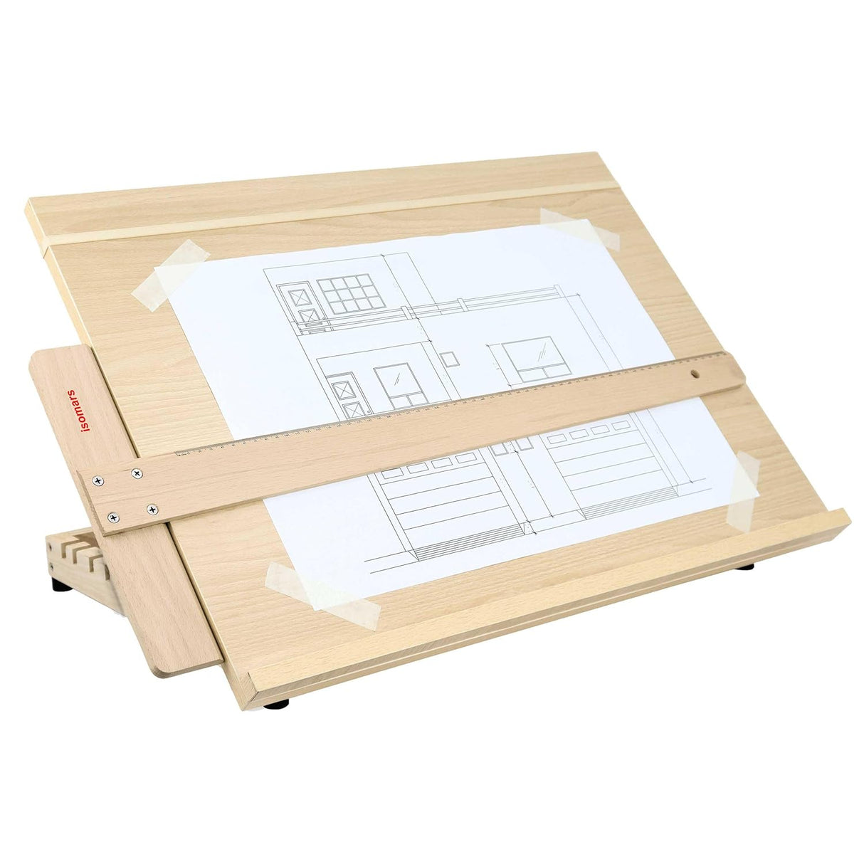 Isomars Wooden Board 18.5" x 25.5" With T-Square Combo - Drawing & Drafting Board & T-Scale for Architecture and Engineering (A2)