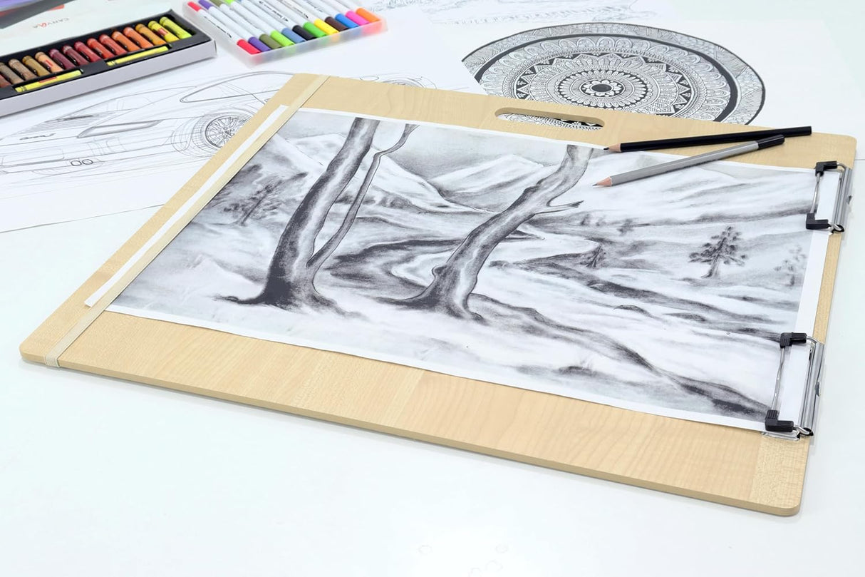 Isomars Drawing Sketch Board - 18" x 20" Portable for Artists, Students & Designers – Ideal for Drawing, Sketching, Drafting & Painting (18x20 Inch (Brown))