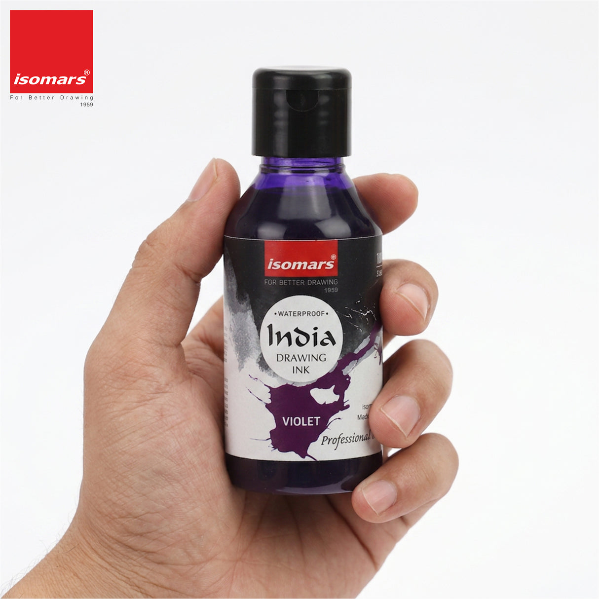 India Waterproof Drawing Ink Voilet 100ml | Permanent Lightfast Artist Ink for Calligraphy, Airbrush, Illustration & Fabric Painting