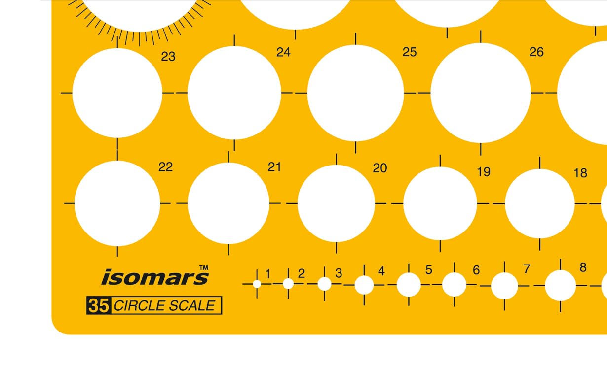 Isomars Pro Circle Small (16 Circles), Pro Circle Big (25 Circles) with Circle Template (35 Circles) | Ideal for Mandala Art | Engineering & Architect Drafting Students