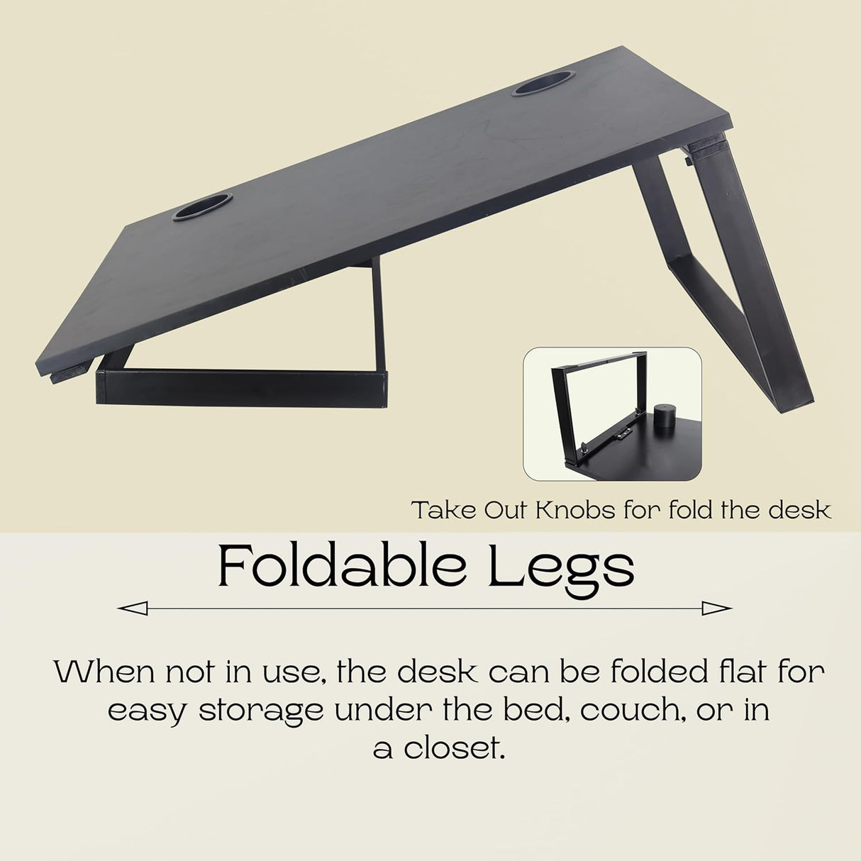 ISOMARS Extra Big Floor Desk Laptop Study Table for Work from Home, Online Classes, Card Games and Kid's Activities (Black - Extra Large)