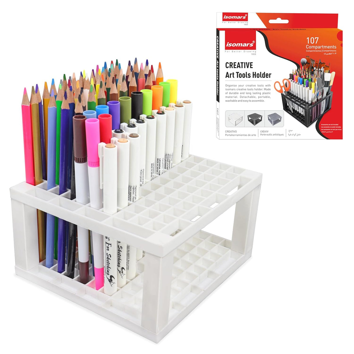 Isomars Creative Art Tools Holder | Desktop Art Supply Organiser (Without tools)