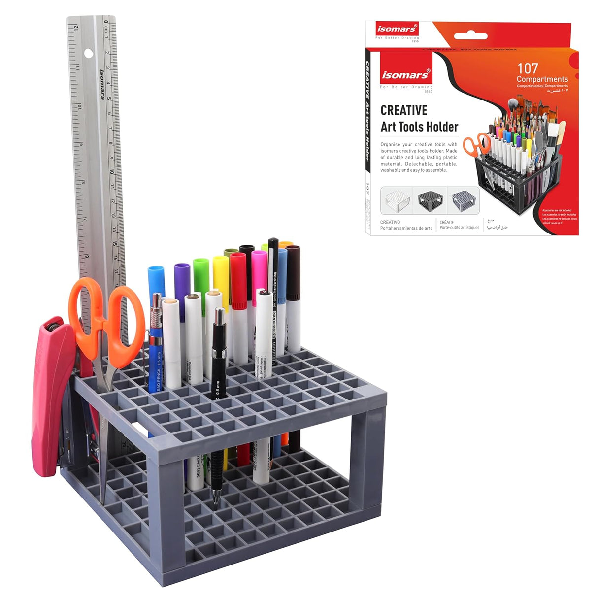 Isomars Creative Art Tools Holder | Desktop Art Supply Organiser (Without tools)