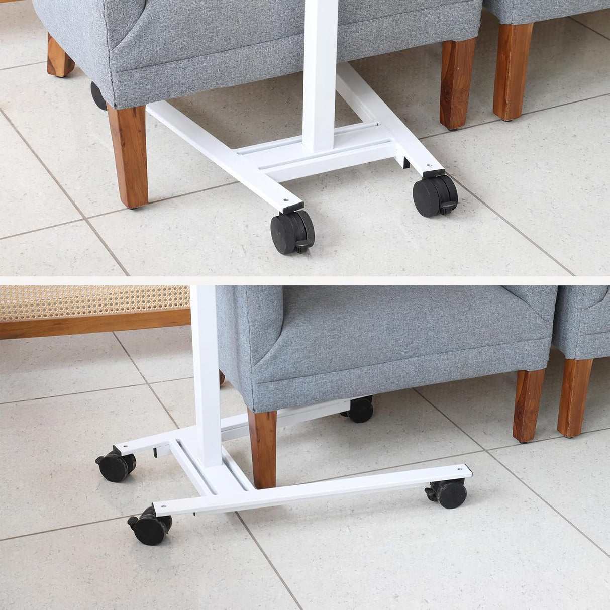 Isomars Overbed Table with Saline Stand | Adjustable Bedside Table with Wheels | Adjustable Height | Hospital Bedside Table with Lockable Wheels Best for Breakfast in Hospital and Home.