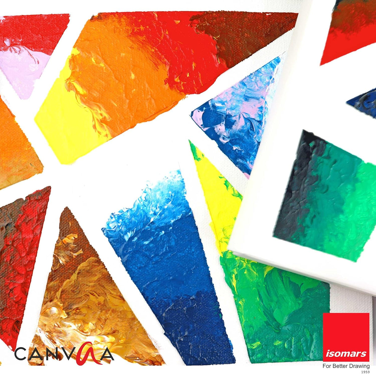 Isomars Canvaa Acrylic Paint 100ml - Set of 12 Vibrant Pigmented & Fadeproof Colors - ARTIST SERIES - For Canvas Painting, Scrap Book, Paper Board, Wood & Terracotta