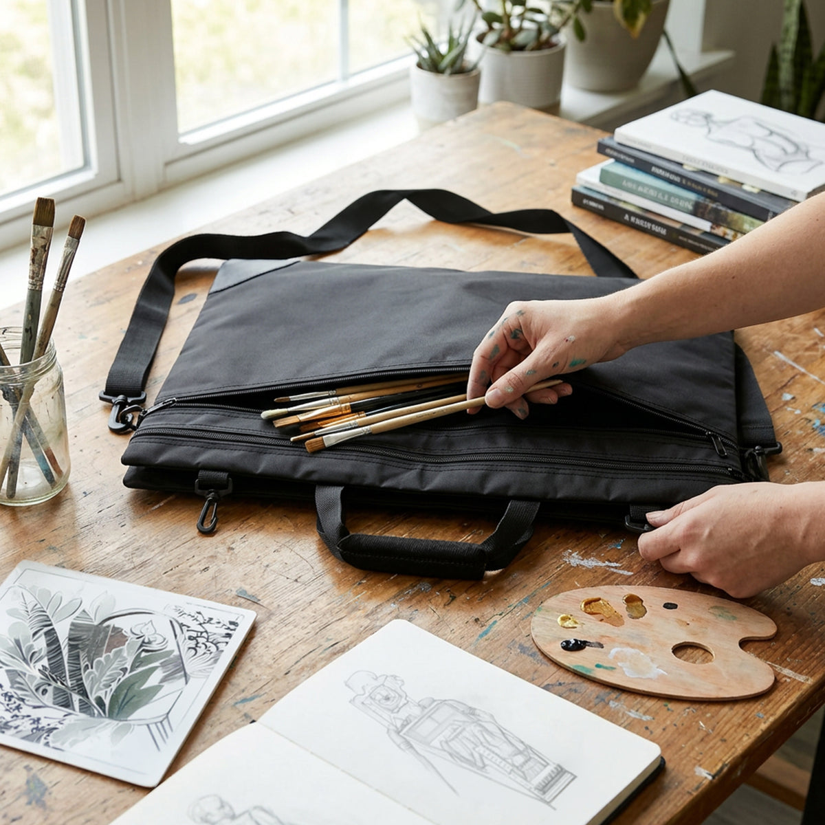 Isomars A2 Art Carry Bag with Tool Pouch | Drawing Portfolio Bag