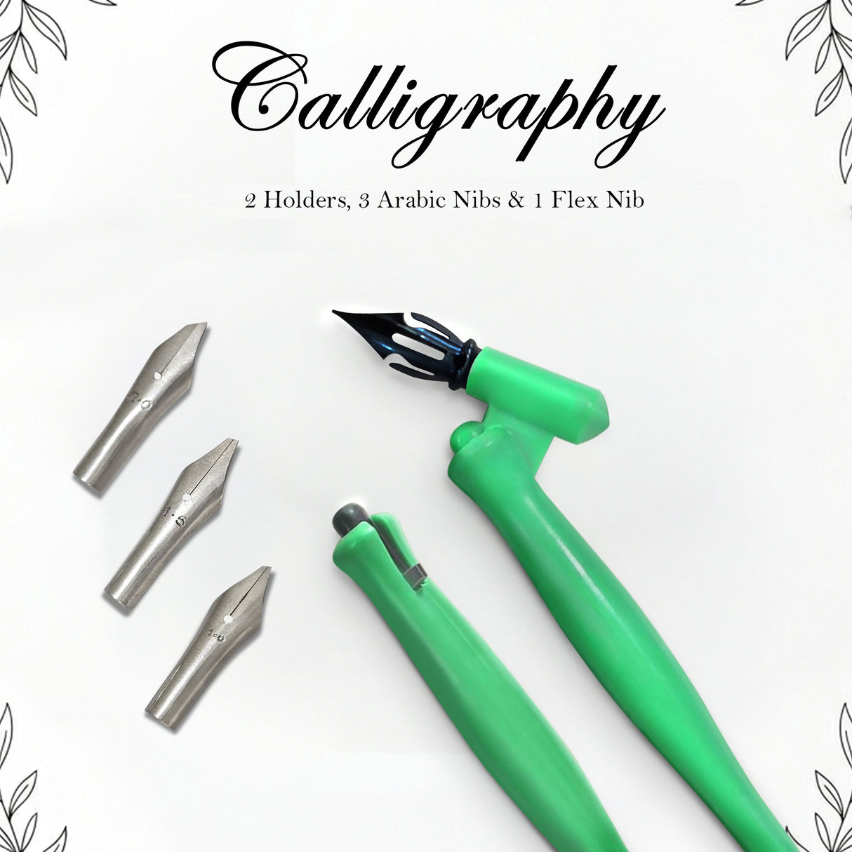 Plastic Holder Set (Oblique & Straight) with 3 Arabic and 1 Flex Nib