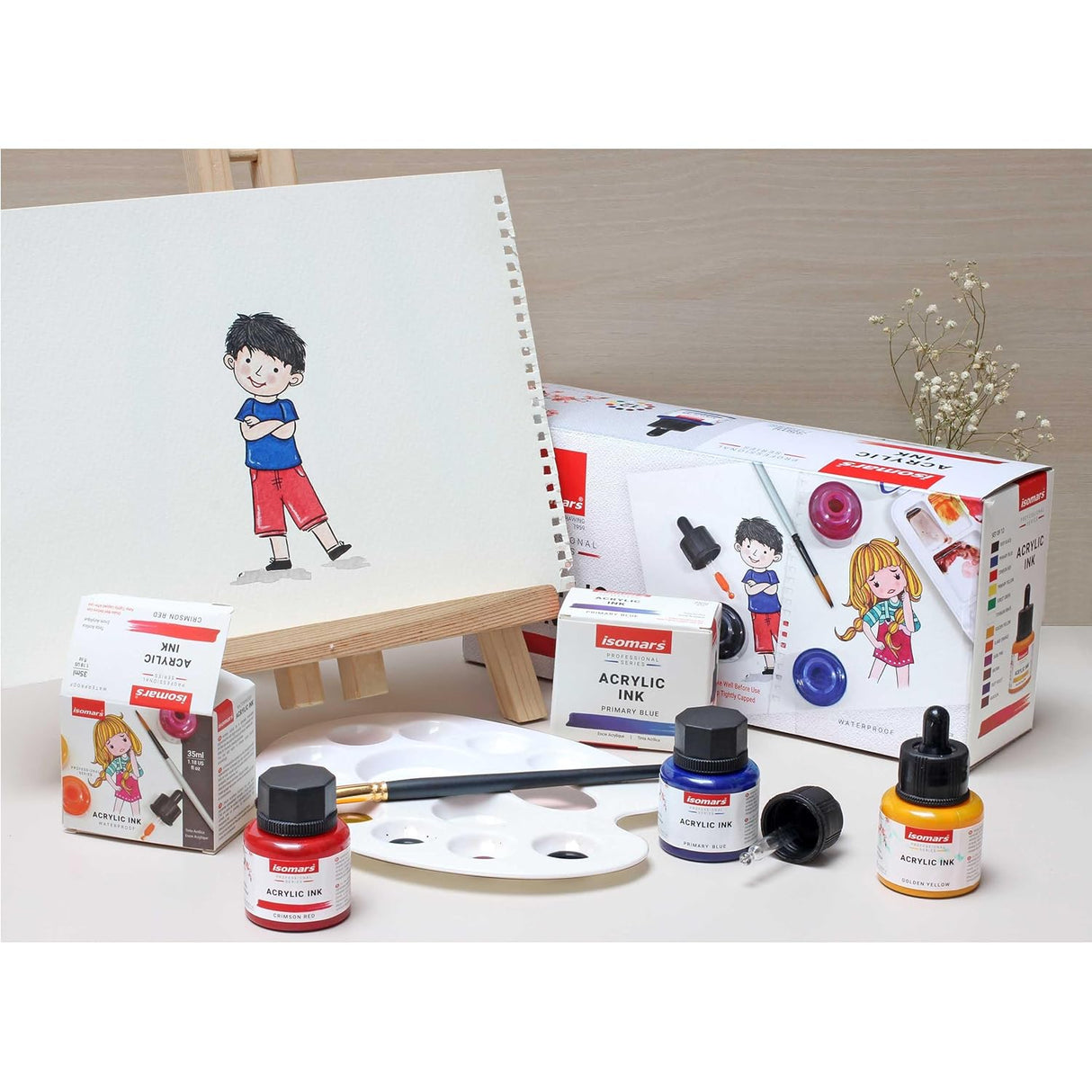 Acrylic Ink 35ml - Orange – Waterproof, Fast-Drying, Rich Pigment – Ideal for Calligraphy, Drawing, Painting, and Mixed Media Art