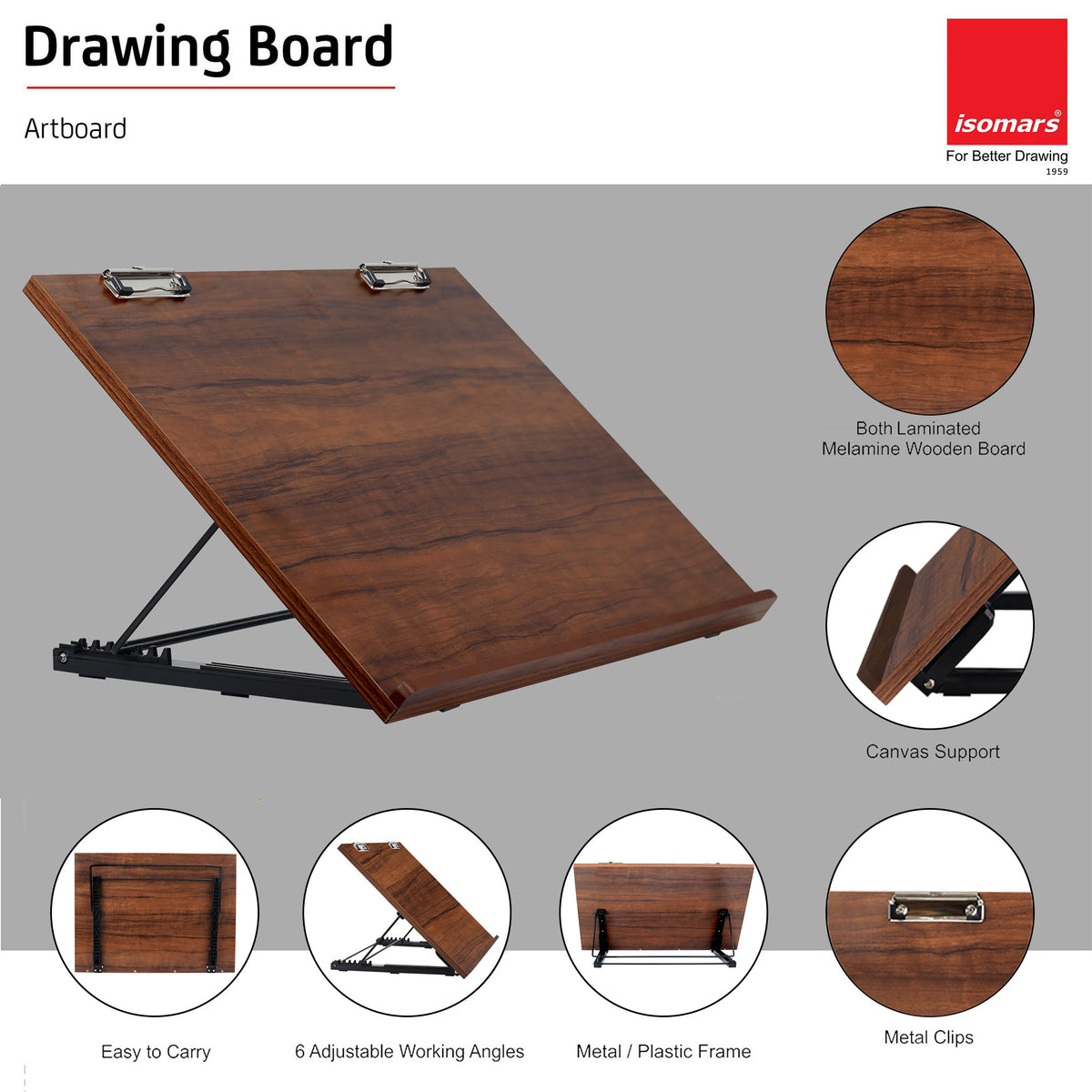 Isomars A2 Drawing Board Artboard | 18.5"x25.5" / 47x64 cm - Half Imperial