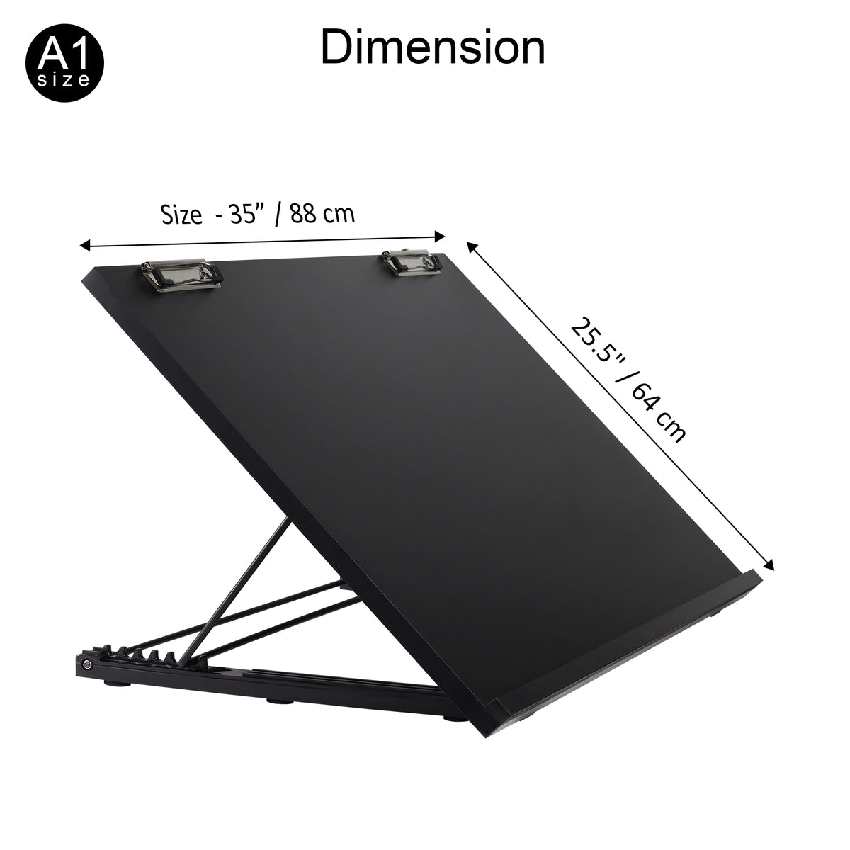 Isomars A1 Drawing Board 25.5 x 35" | Adjustable Angle – Black