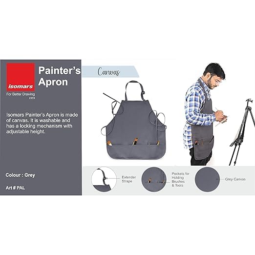 Durable Protective Studio Apron with 3 Utility Pockets for Painting and Craft Work