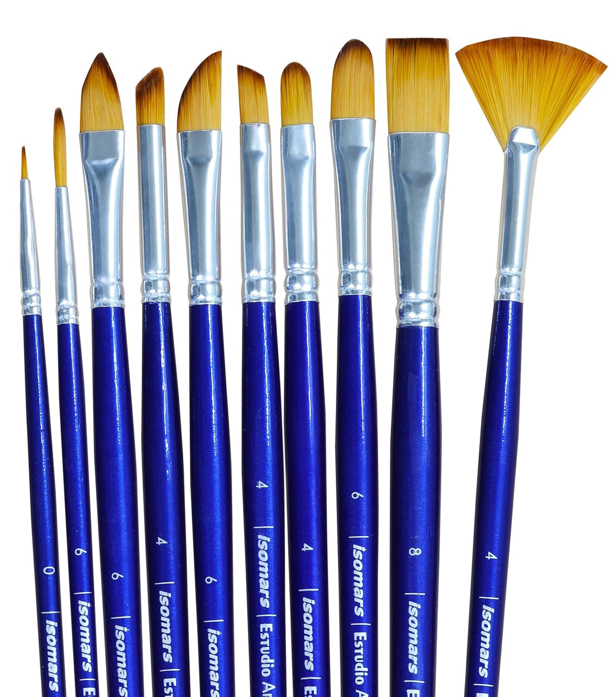 Complete Studio Grade Synthetic Paint Brush Kit by Isomars Estudio for Professional Artwork
