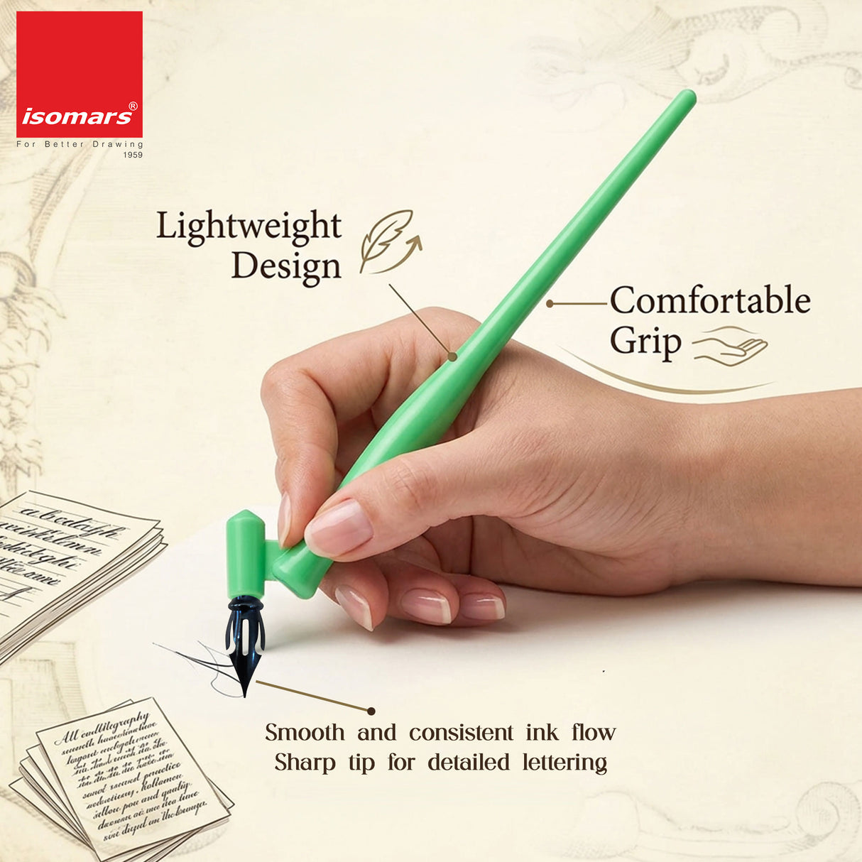 Plastic Holder Set (Oblique & Straight) with 3 Arabic and 1 Flex Nib