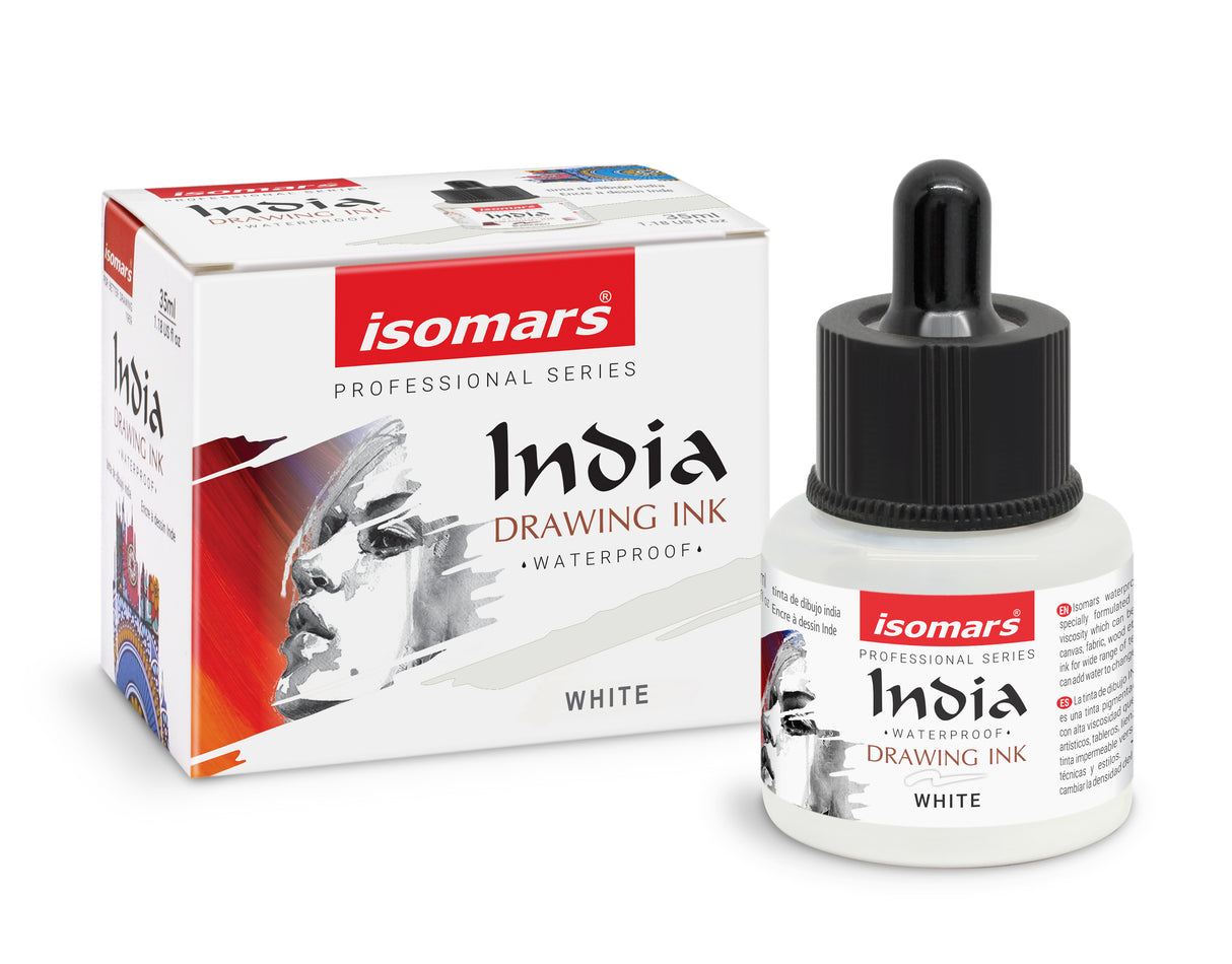 Isomars Waterproof Drawing Ink Set of 6 – 35ml Each (with Dropper) | Suitable for Calligraphy, Art, Technical Drawing, Airbrush Art, Illustration | Fade-Resistant & Quick-Drying