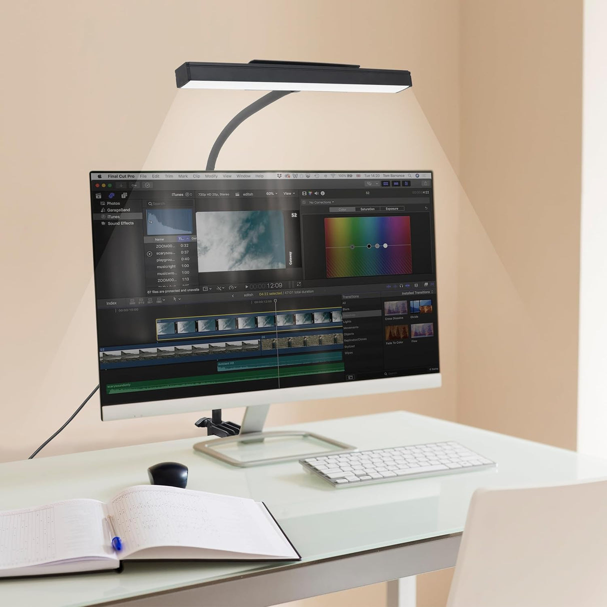 Isomars Computer Monitor Laptop Study Table Lamp with Clamp 12 Inch
