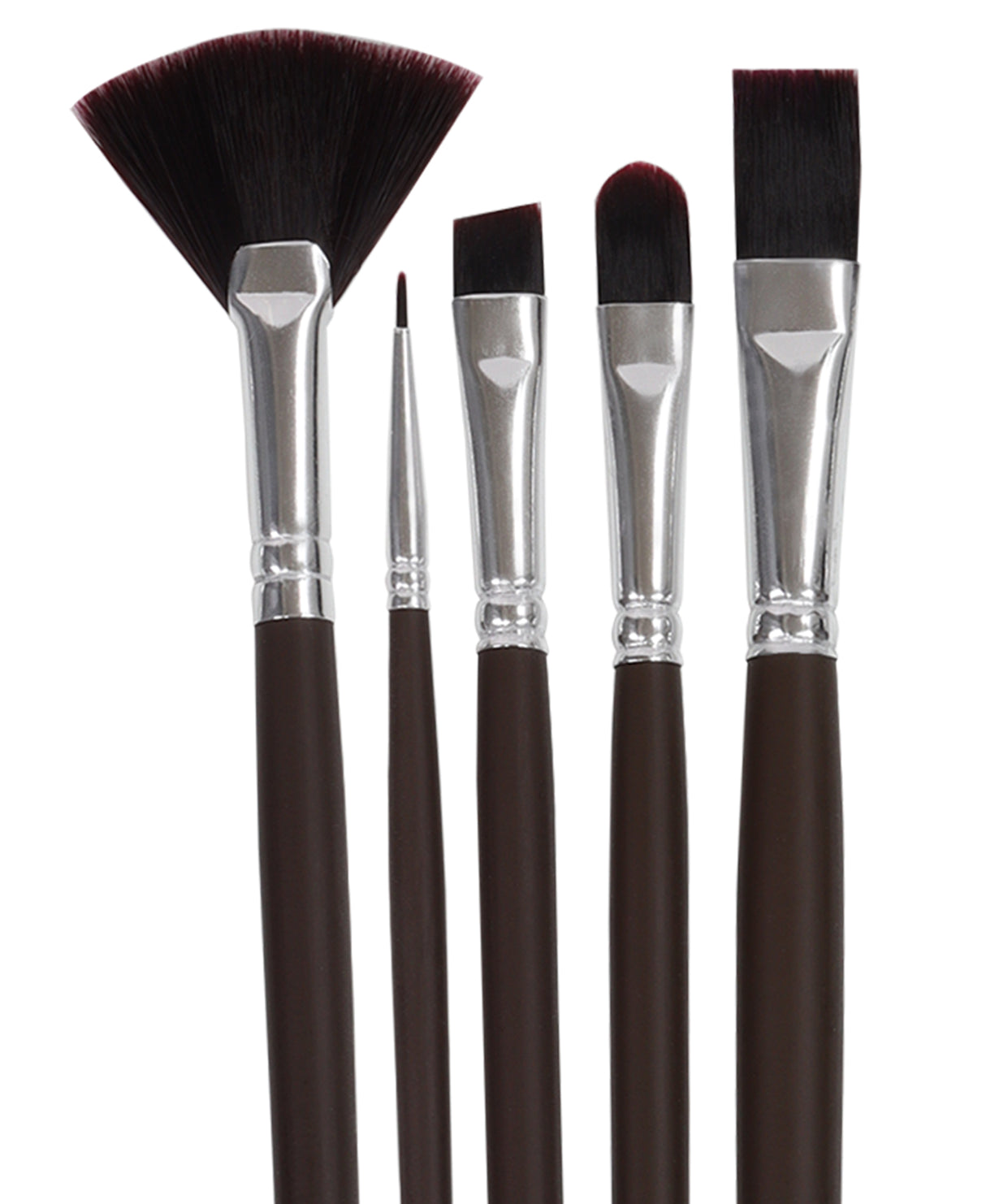 Isomars Studium Extra Long Handle Artist Brush Set Of 5 For Acrylic Watercolor And Oil Painting