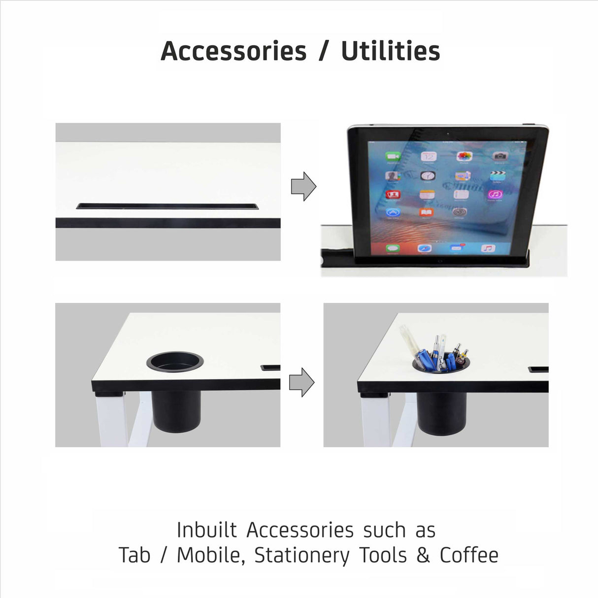 Isomars Bed Desk/Floor Desk with Mobile Holder 76cm x 35.5cm (30" x 14") Laptop Study Table for Work from Home, Online Classes, Card Games and Kid's Activities (White)