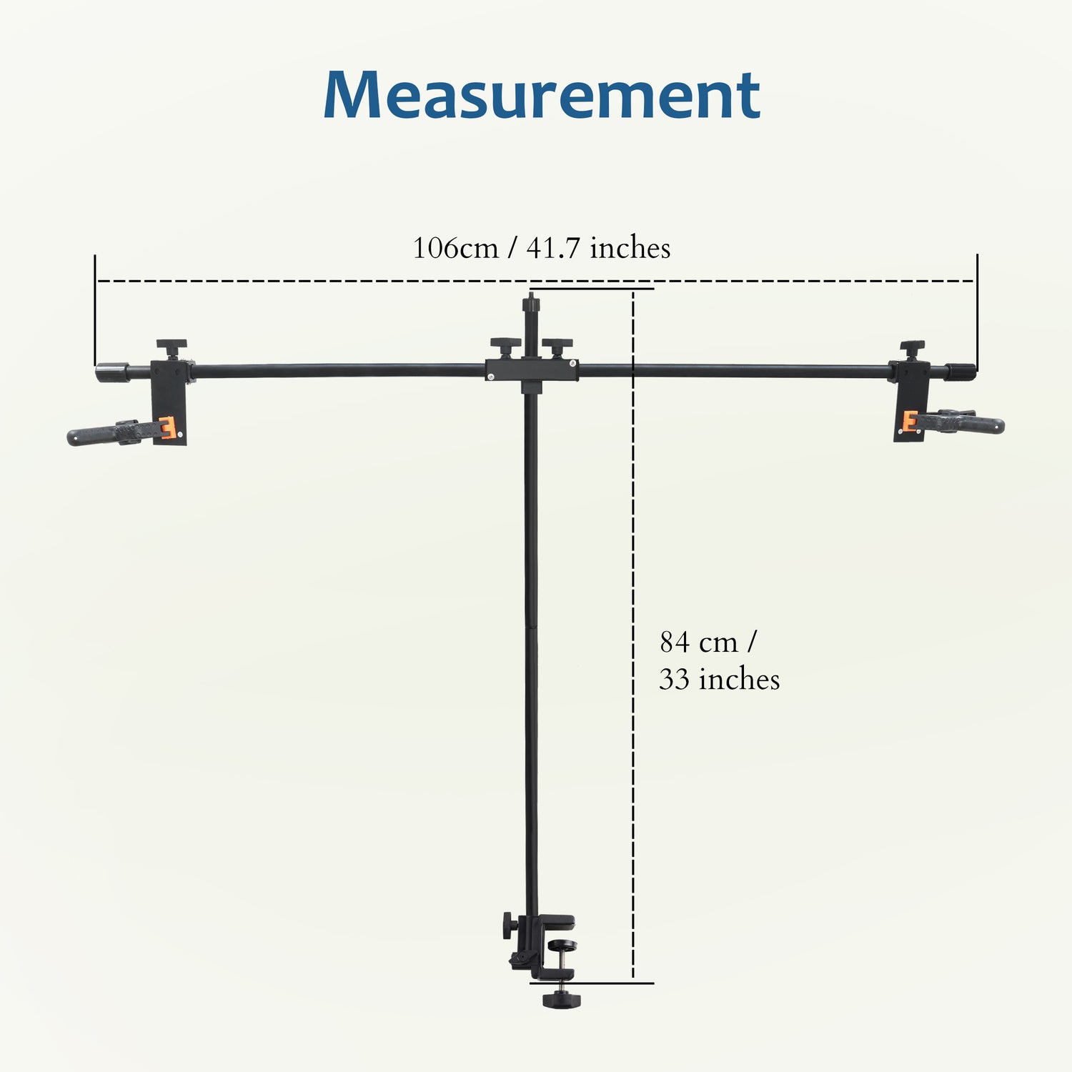 ISOMARS Backdrop Stand, Background Sheet Holder Stand, T-Shape Backdrop Stand, 33 inches Height & 41 inches Length, Table Holding C clamp, Adjustable Height and Backdrop, Phtography Stand