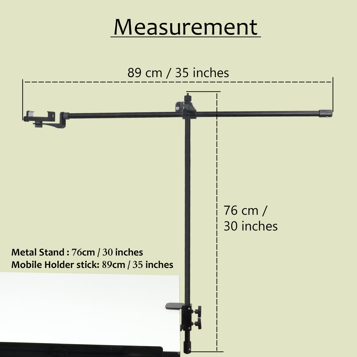Isomars Overhead Mobile Stand for Photography & Videography, Table Holding clamp, 360°Adjustable Arm with Height Adjustment, Stand Height Adjustment top to Bottom, Overhead Photos of Products