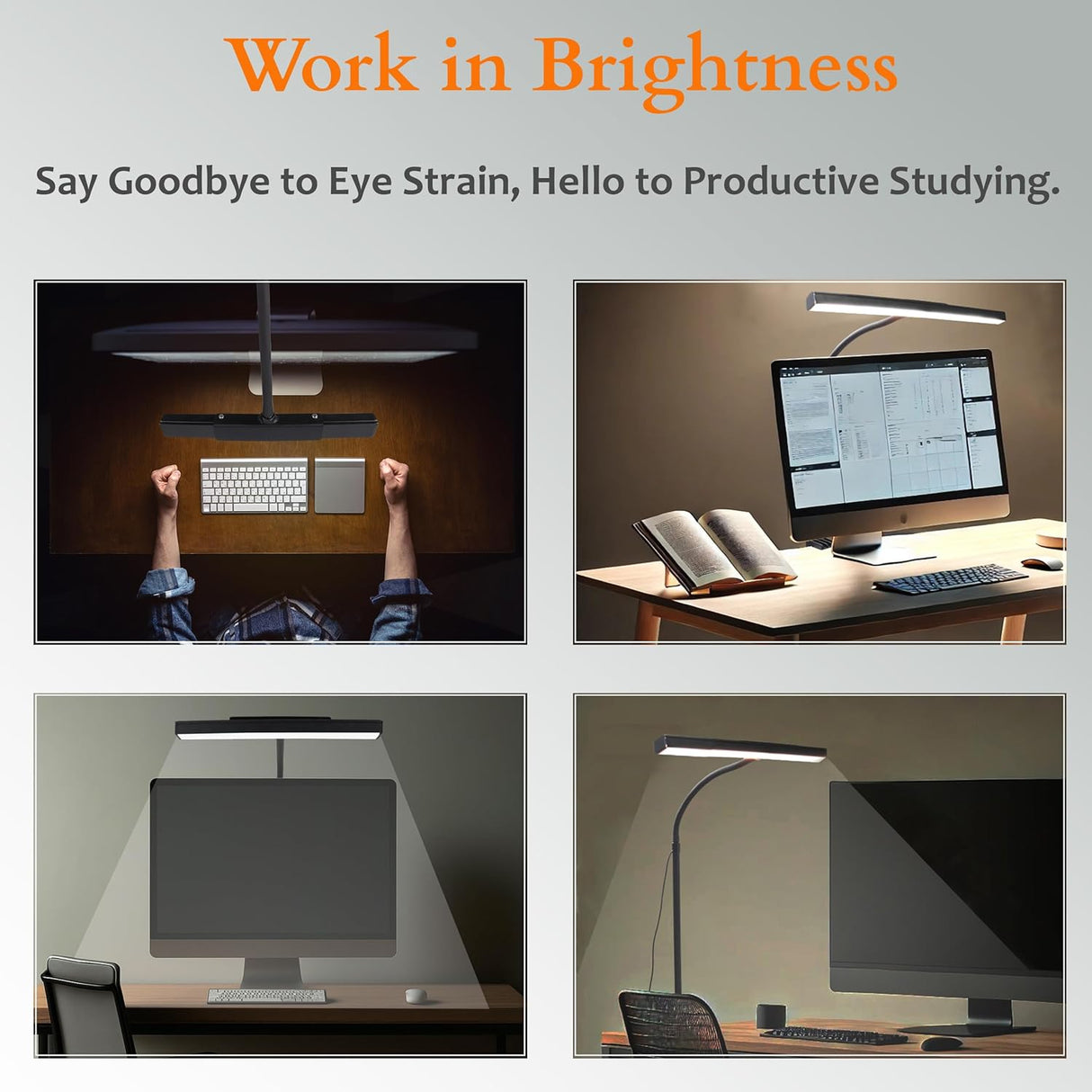 Space Saving Monitor Desk Lamp for Laptop Bedroom Office and Reading