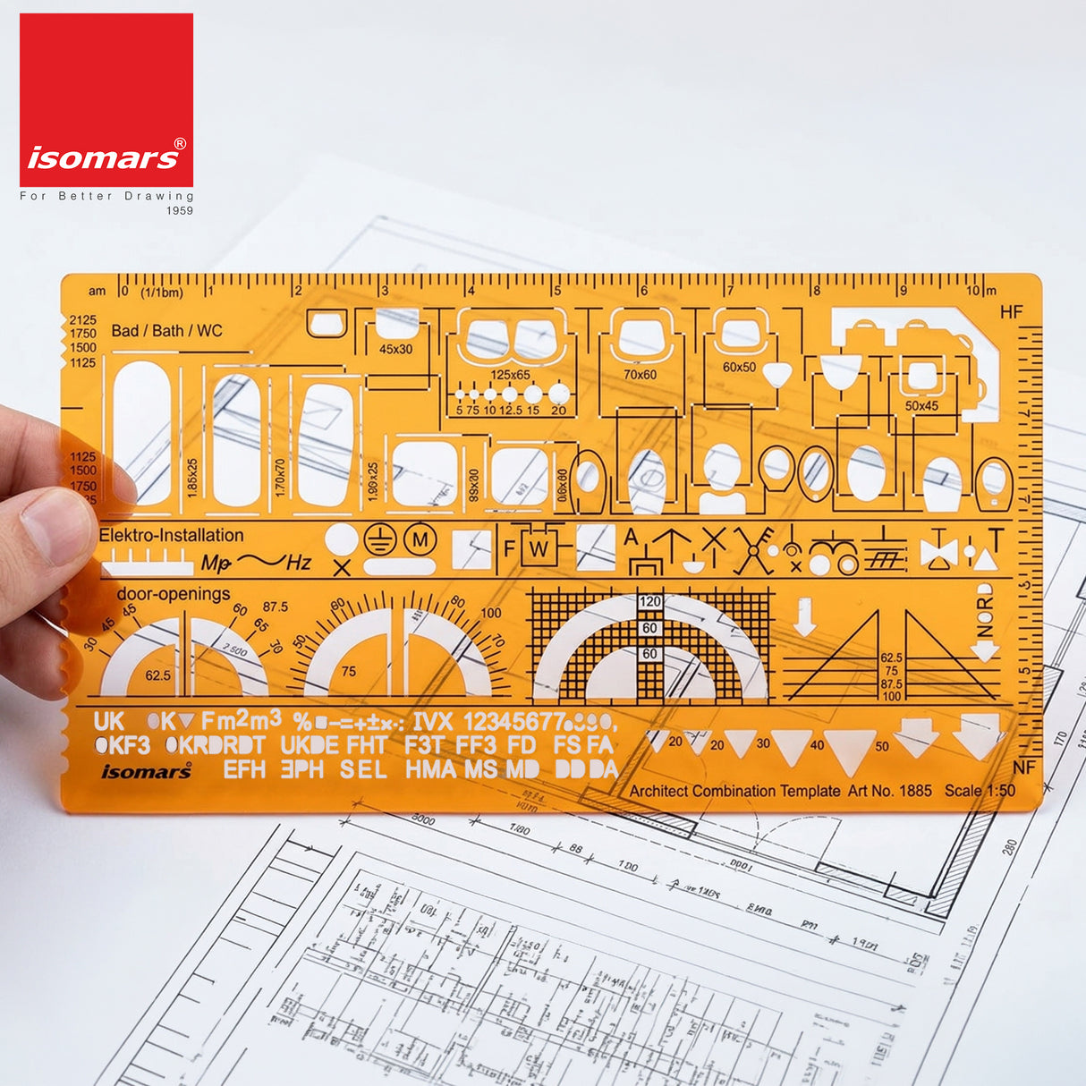 Isomars Architect Combination Template 1:50 Scale – Art 1885