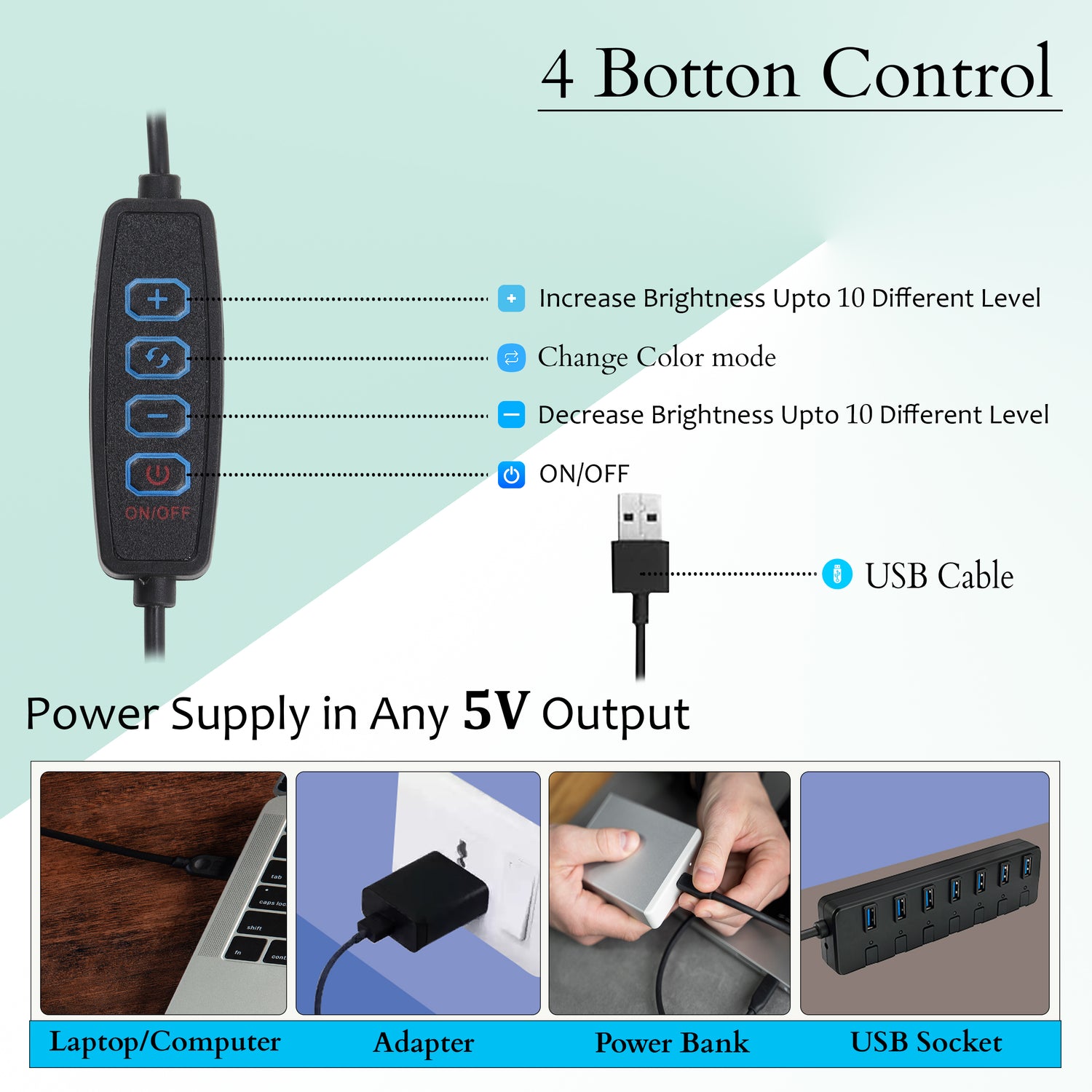 Isomars Desktop Table lamp, Overhead LED Desk Lamp Light, Table Holding clamp, Study, Computer lamp, 24" Light bar Flexible Gooseneck, 3 Color Mode, for Desktop, Bedroom, Office, Reading, etc