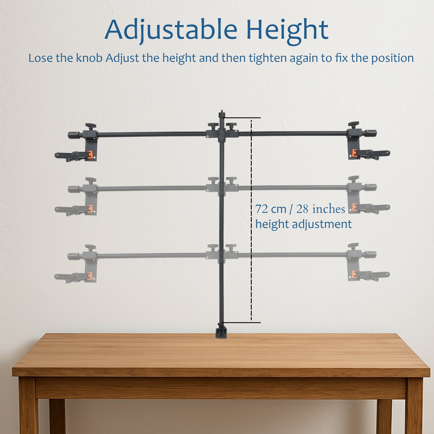 ISOMARS Backdrop Stand, Background Sheet Holder Stand, T-Shape Backdrop Stand, 33 inches Height & 41 inches Length, Table Holding C clamp, Adjustable Height and Backdrop, Phtography Stand