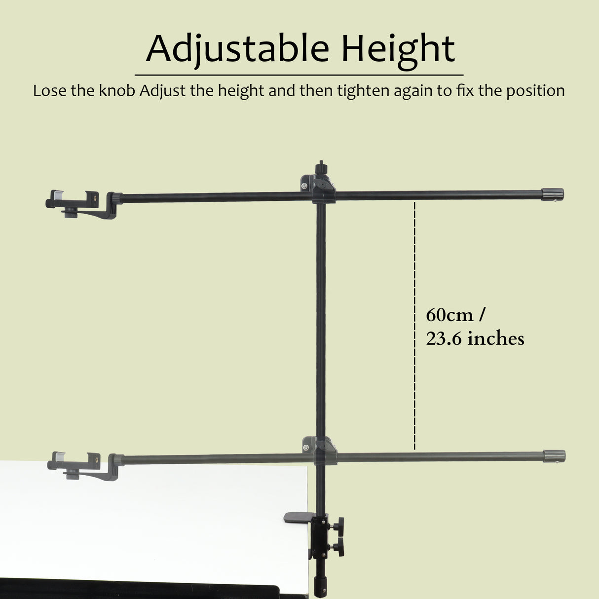 Isomars Overhead Mobile Stand for Photography & Videography, Table Holding clamp, 360°Adjustable Arm with Height Adjustment, Stand Height Adjustment top to Bottom, Overhead Photos of Products