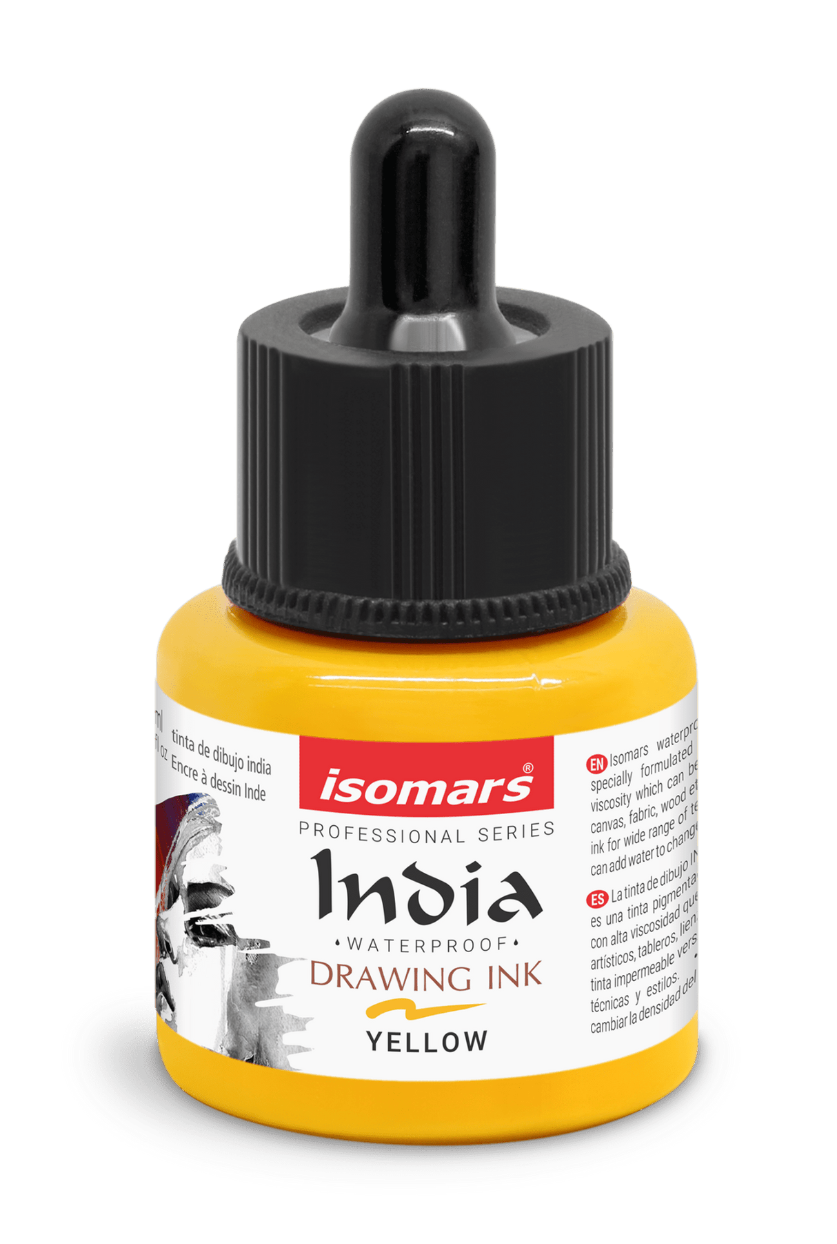 India Waterproof Drawing Ink with Dropper - 35ml - Isomars