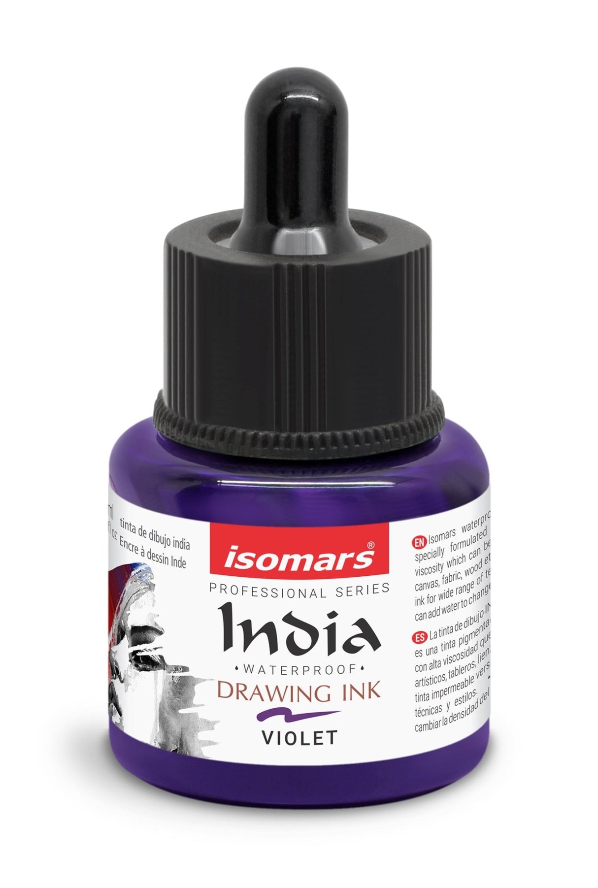India Waterproof Drawing Ink with Dropper - 35ml - Isomars