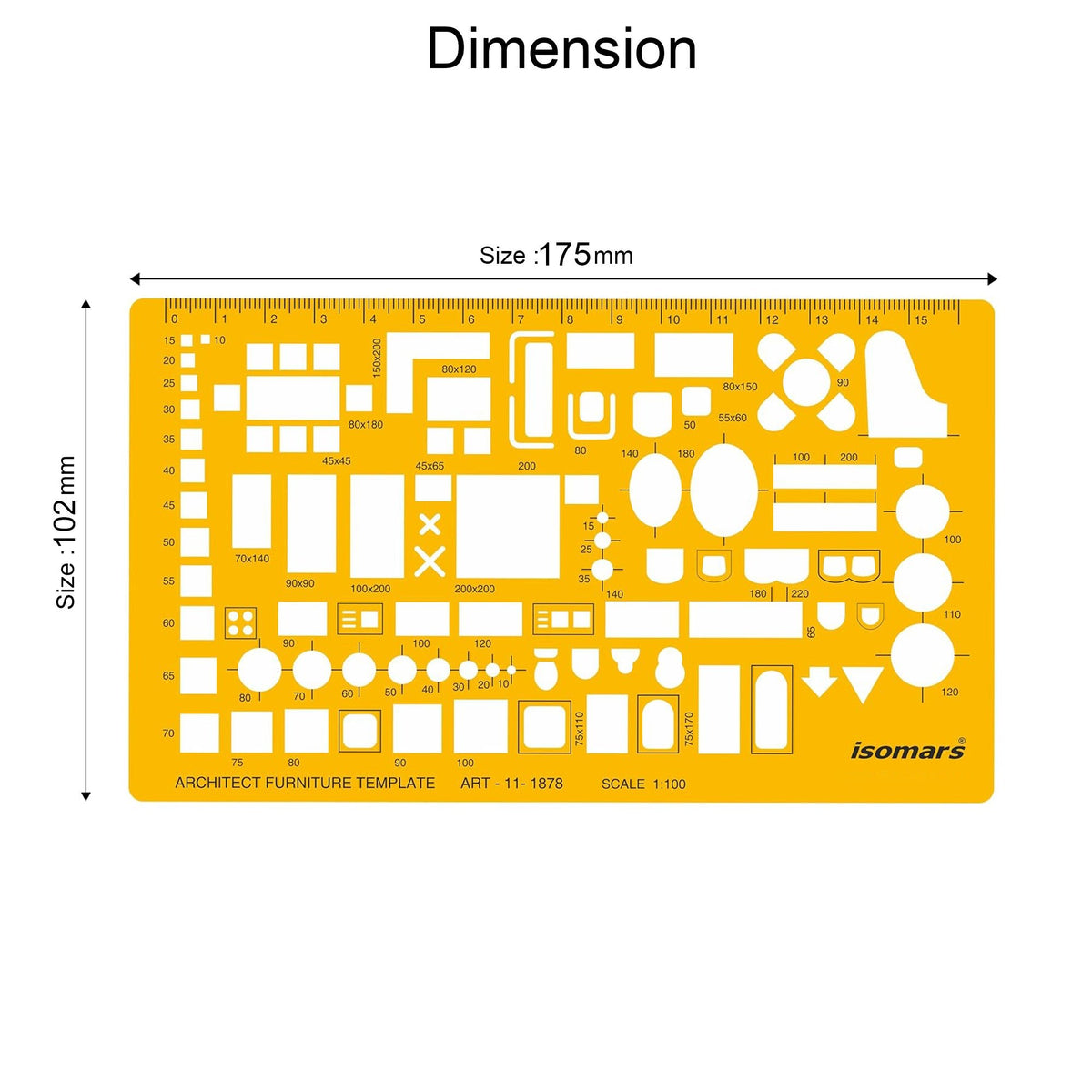 Isomars 1:100 Scale Architectural Drawing Template – Art 1878 - Isomars