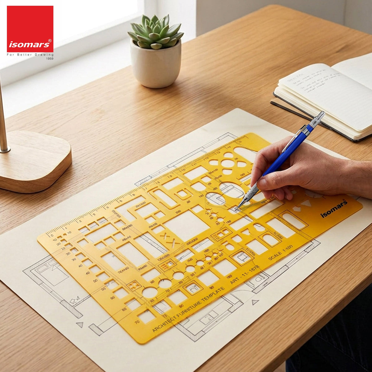 Isomars 1:100 Scale Architectural Drawing Template – Art 1878 - Isomars