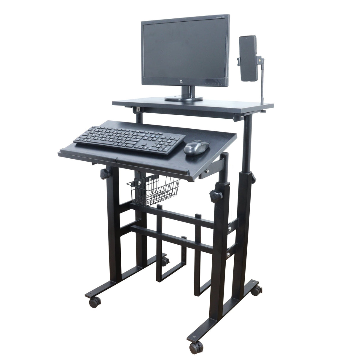 Isomars 24"/61cm Wide Made In India Desktop & Laptop Multipurpose Adjustable Table & Computer Workstation - Useful for Using Gadgets Like Desktop, Laptop etc (Black) - Isomars