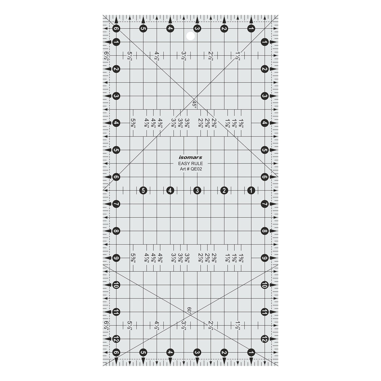 Isomars 6.5" x 13" Easy Ruler for Quilting, Sewing & Cutting - Isomars
