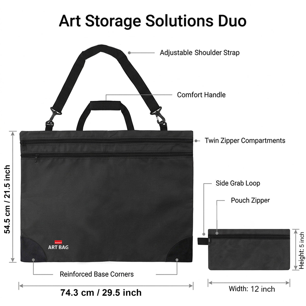 Isomars A2 Art Carry Bag with Tool Pouch | Drawing Portfolio Bag - Isomars