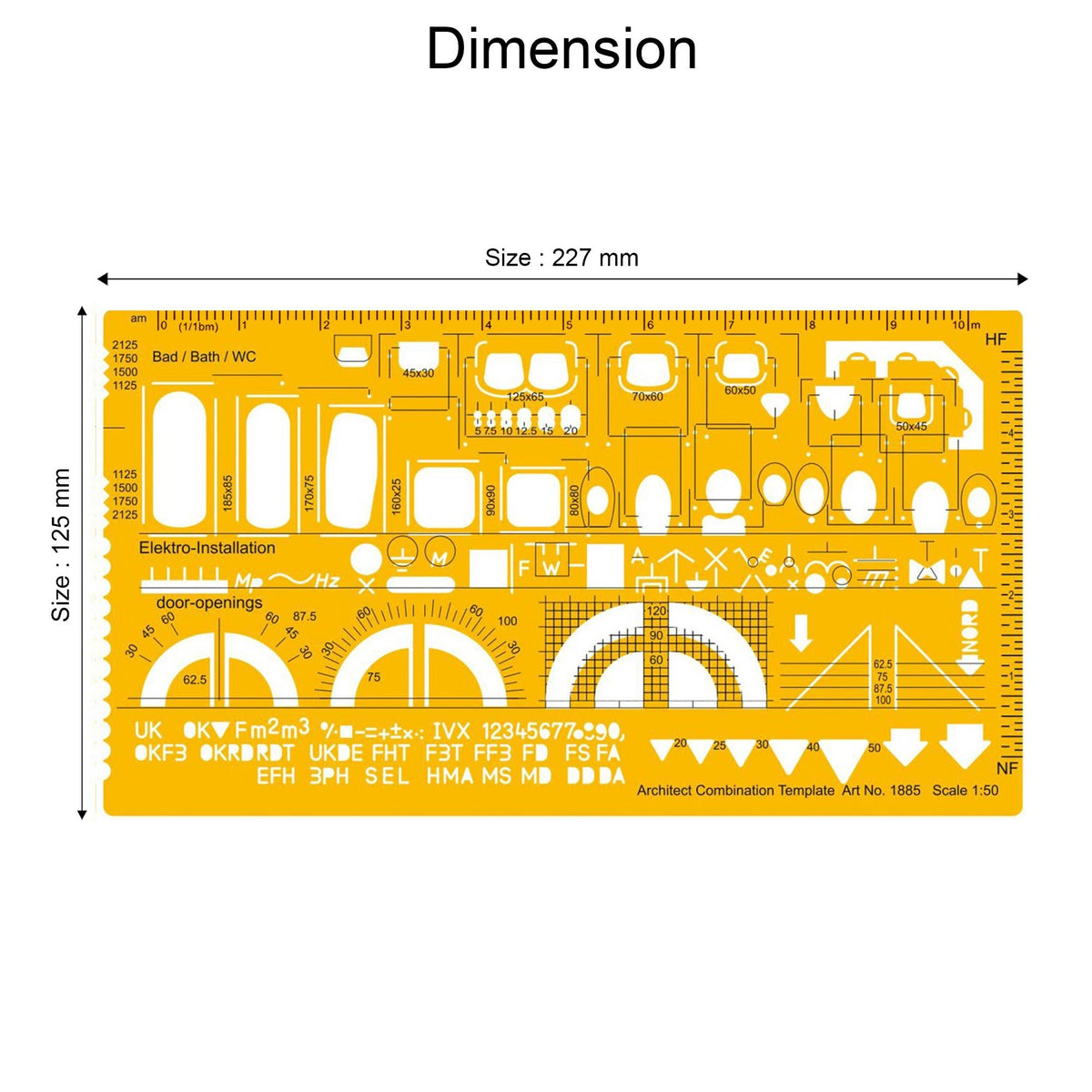 Isomars Architect Combination Template 1:50 Scale – Art 1885 - Isomars