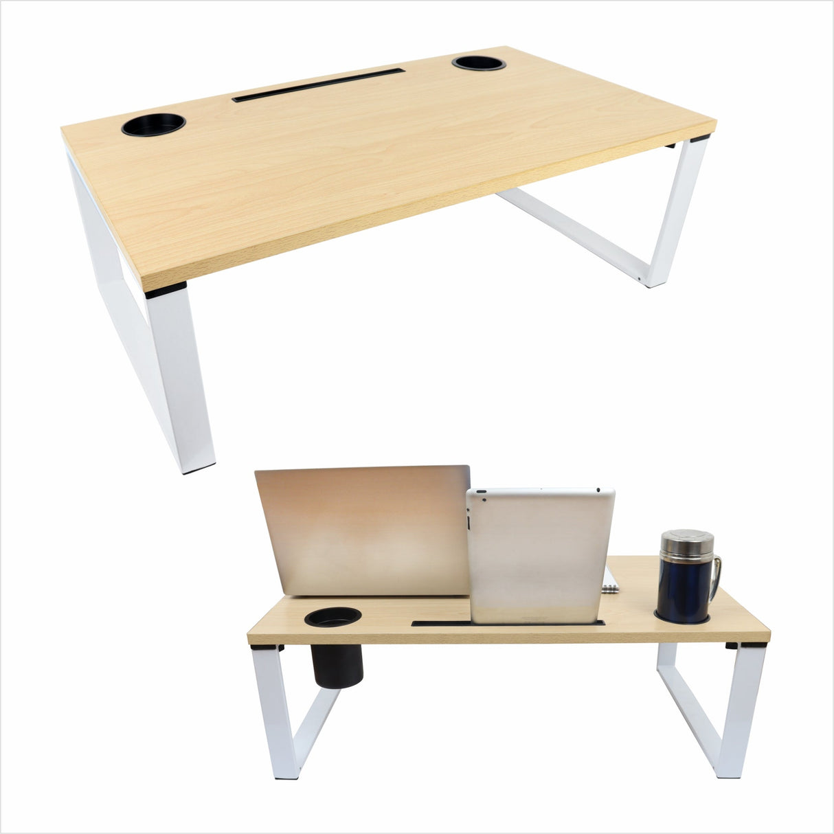 Isomars Bed Desk/Floor Desk Laptop Study Table for Work from Home, Online Classes, Card Games and Kid's Activities (Wooden - Extra Large) - Isomars