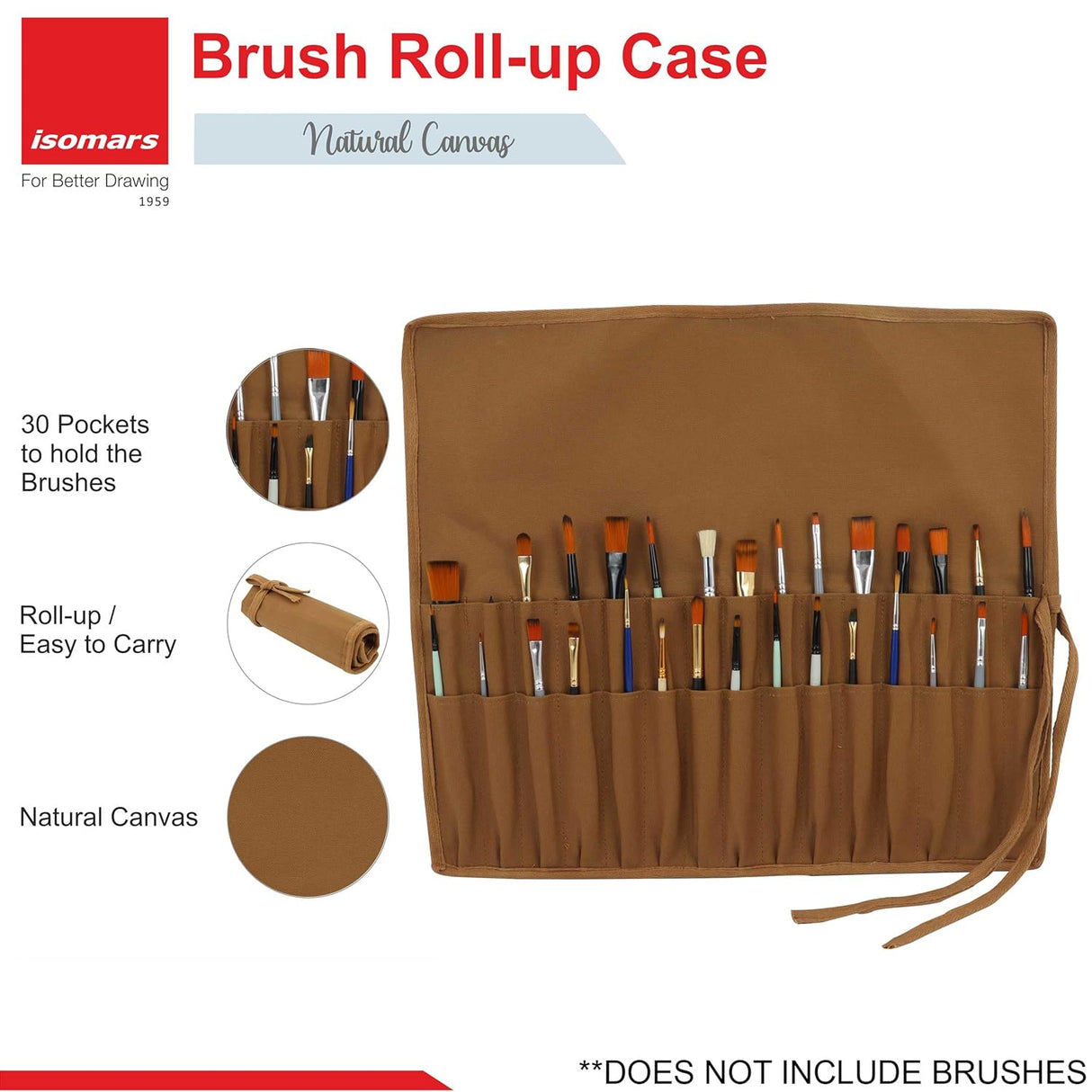 Isomars Brush Roll Up case (Brown) - Isomars