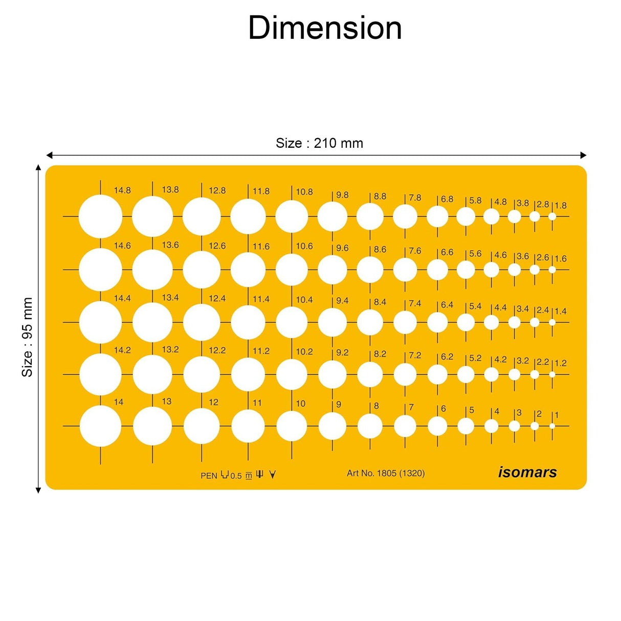 Isomars Circle Template Drawing Stencil | Precision Circular Drafting Template with Multiple Circle Sizes | Geometric Drawing Tool for Architects, Engineers, Designers, Artists & Students - Isomars