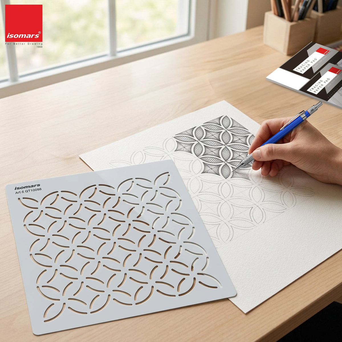 Isomars Circular Pattern Template Stencil for Art, Quilting & Design10088 - Isomars