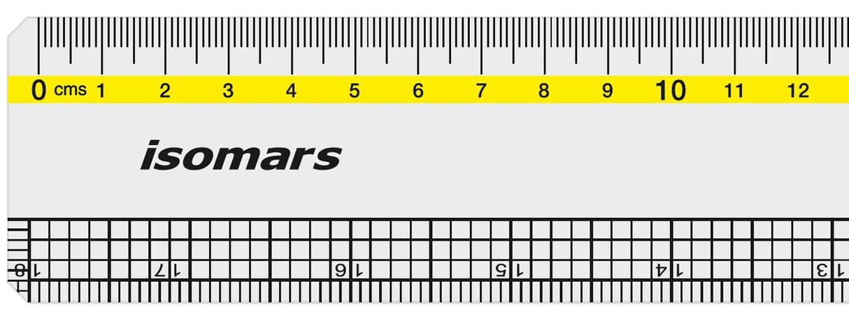Isomars Clear Acrylic Ruler with Grid Lines 18 Inch | Transparent Precision Measuring Scale for Artists, Architects, Engineers, Designers & Students - Isomars