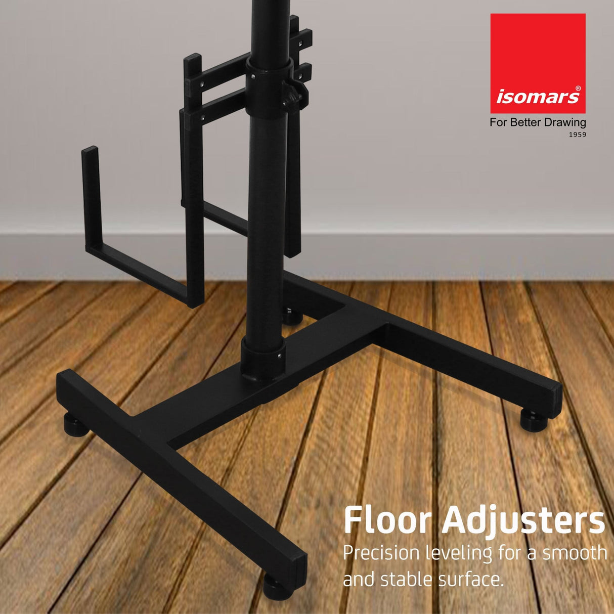 Isomars Computer Standing Desktop Workstation with Dual Monitor Mount Adjustable Height with Keyboard & Mouse Tray Space for CPU Holder, Sit Stand Table comes with Wheel for easy to move - Isomars