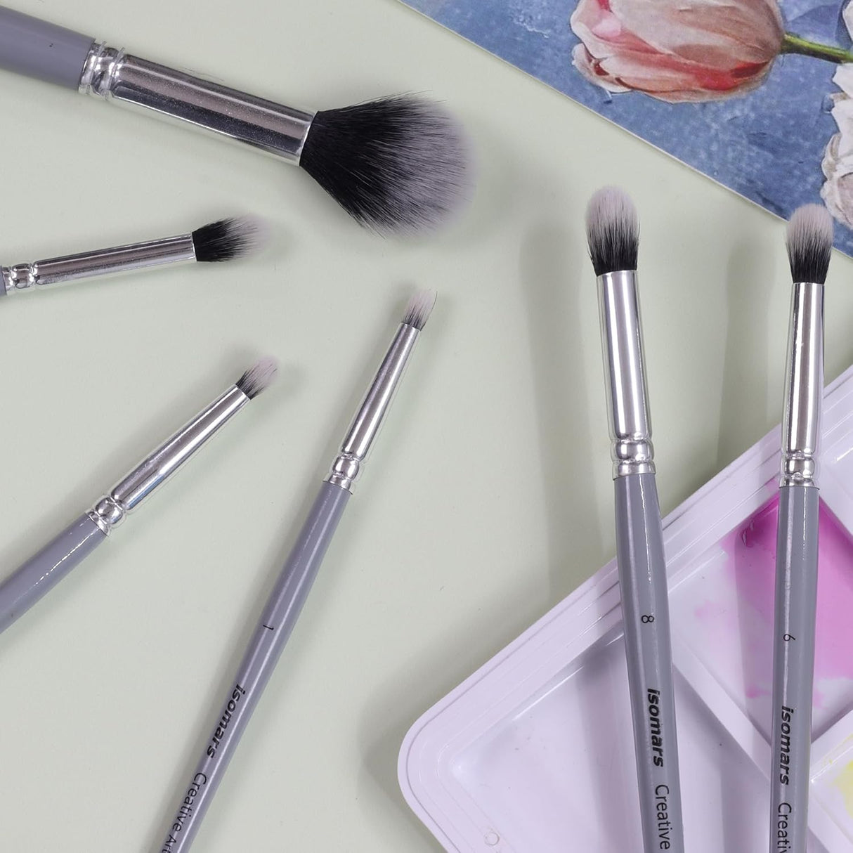 Isomars Creative - Blendng Brush - Round - Set of 6 - Artist Quality Brushes - Isomars
