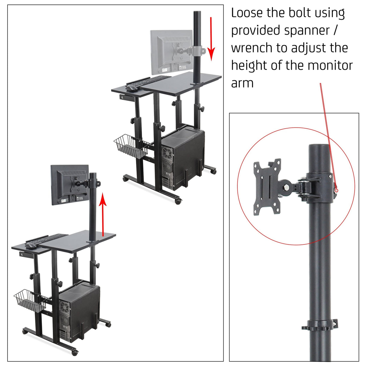 Isomars Desktop & Laptop Multipurpose Table and Adjustable Height & angles, Computer Workstation, Monitor Arm Pipe - Useful for Using Gadgets Like Desktop, Laptop Made In India (Black) - Isomars