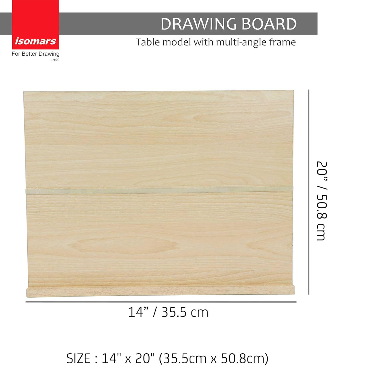 Isomars Drawing Board - Table Model - with 6 Different Working Angles - Drawing & Drafting Board with Elastic Support - A3 - Isomars