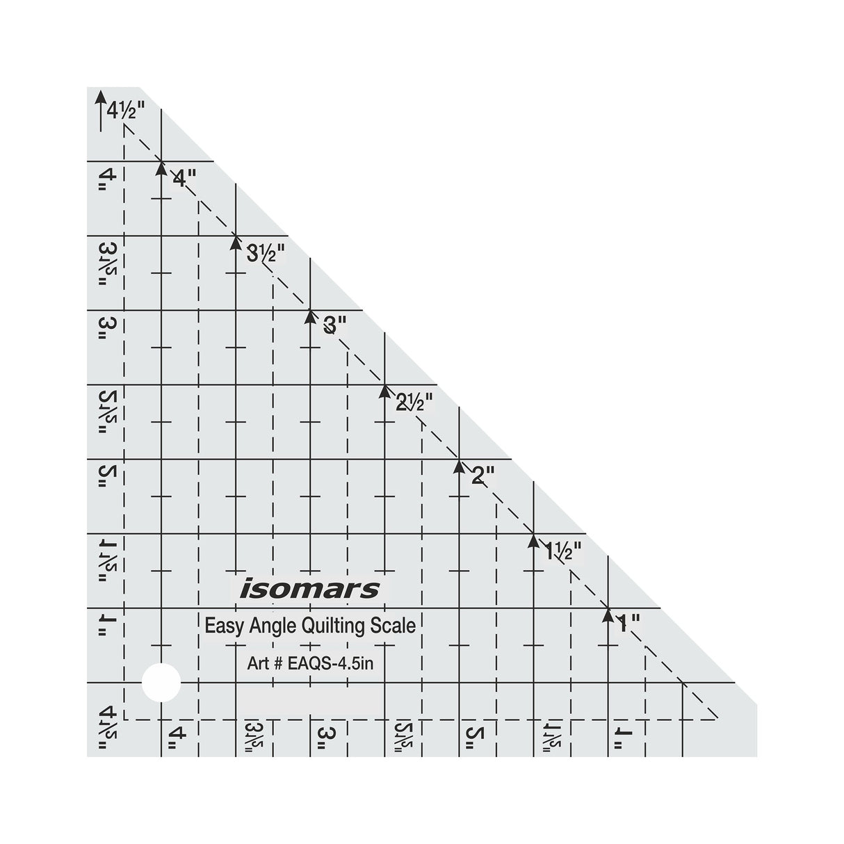 Isomars Easy Angle Quilting Ruler 4.5 Inch | Half Square Triangle Scale - Isomars